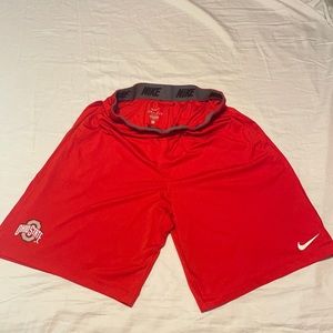 Men’s L red Ohio State Nike dri-fit basketball shorts